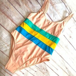 NWT Ellejay 1pc Striped bathing suit